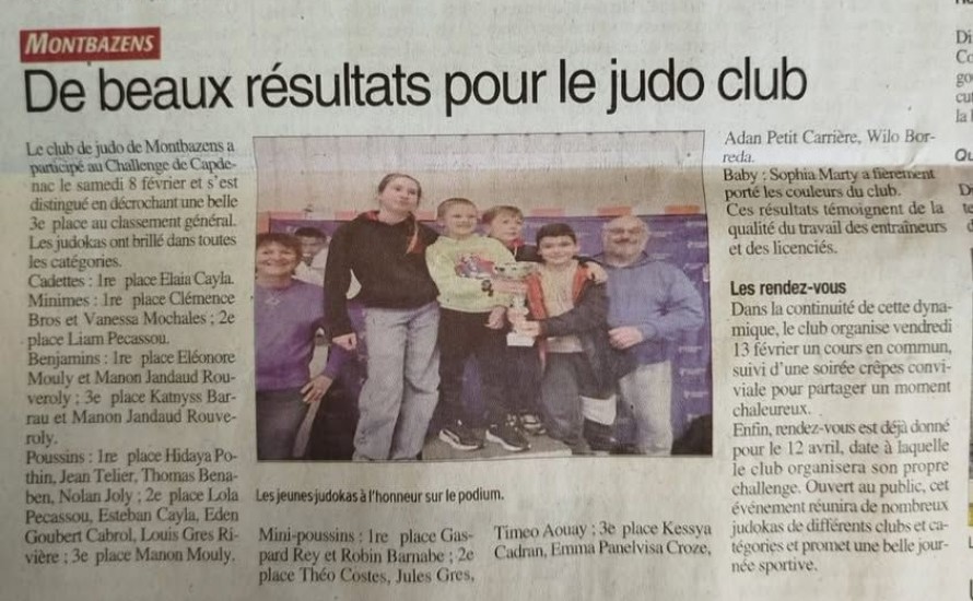 Résultats challenge de Capdenac (article La Depeche)